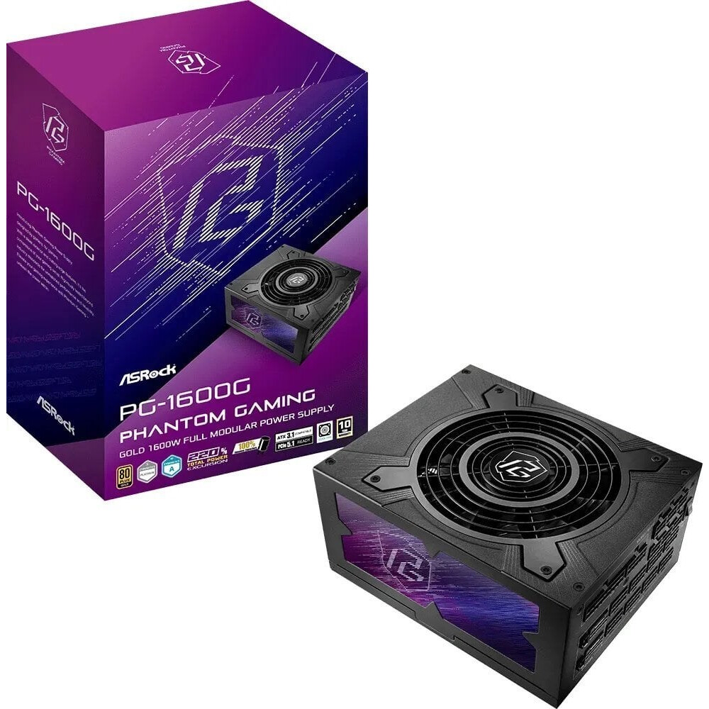 Barošanas bloks ASRock Phantom Gaming 1600W (PG-1600G) Black (90-UXP160-GFEAAB)