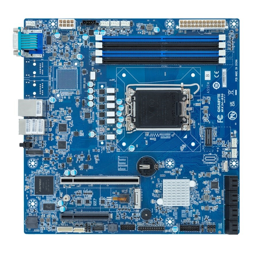 Mātesplate serveriem Gigabyte MX34-BS0 1x LGA 1700 Intel Xeon E-2400 / 6300 C262 Blue (9MX34BS0MR-000)