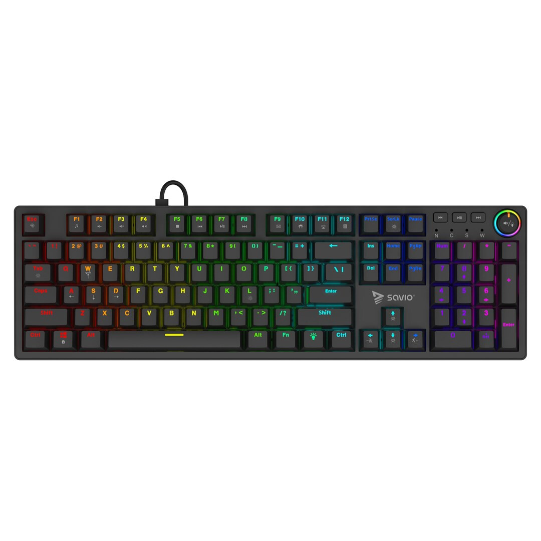 Tastatūra SAVIO STYX RGB Black (STYX BROWN) - foto 2