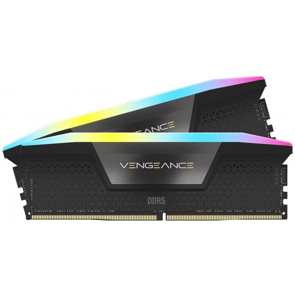 Operatīvā atmiņa Corsair Vengeance RGB Black 32GB DDR5 6400MHz CL36 KIT of 2x16GB (CMH32GX5M2B6400Z36)