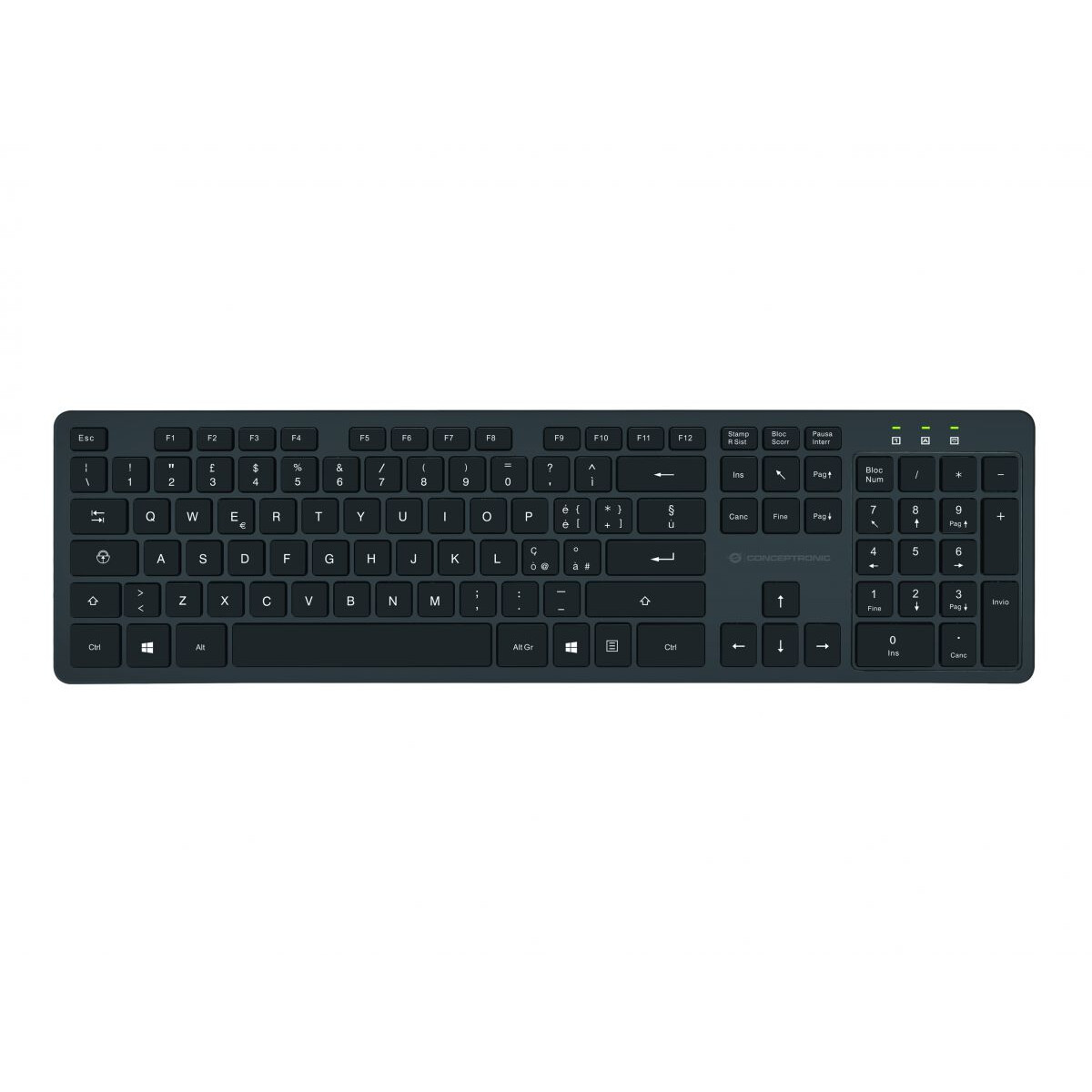 Tastatūra + pele ORAZIO01IT Wireless Keyboard & Mouse Kit Italian layout Black - foto 2