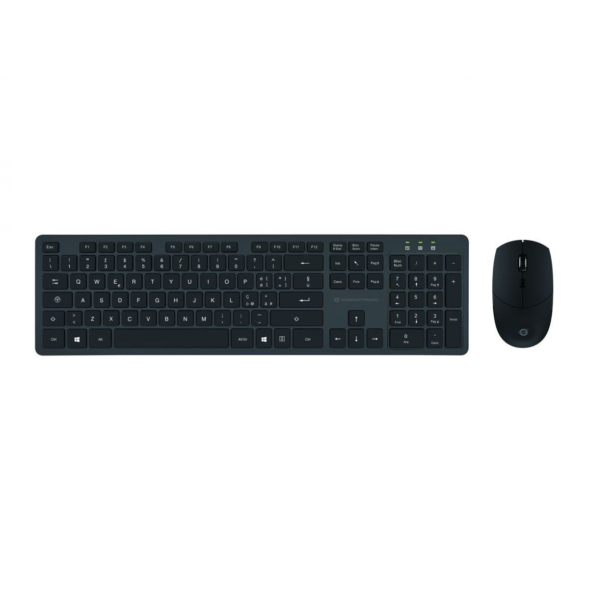 Tastatūra + pele ORAZIO01IT Wireless Keyboard & Mouse Kit Italian layout Black - foto 3