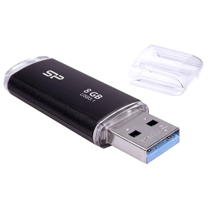 USB zibatmiņa 8Gb Silicon Power B02 Black (SP008GBUF3B02V1K)