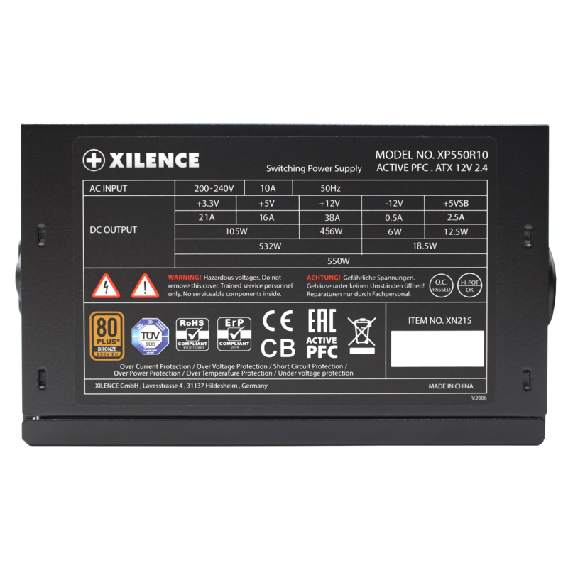 Barošanas bloks Xilence XP550R10 Gaming 550W Black (XN215) - foto 3