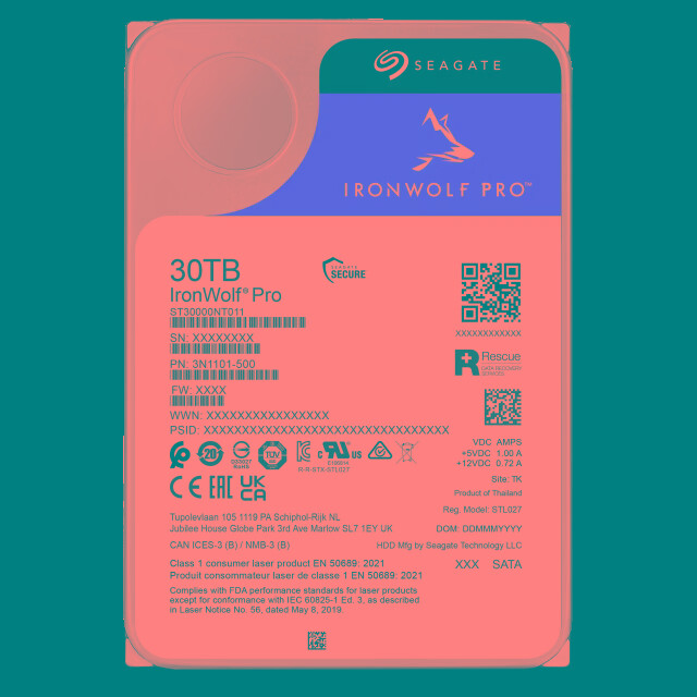 Cietais disks Seagate IronWolf Pro 30TB Silver (ST30000NT011) - foto 2