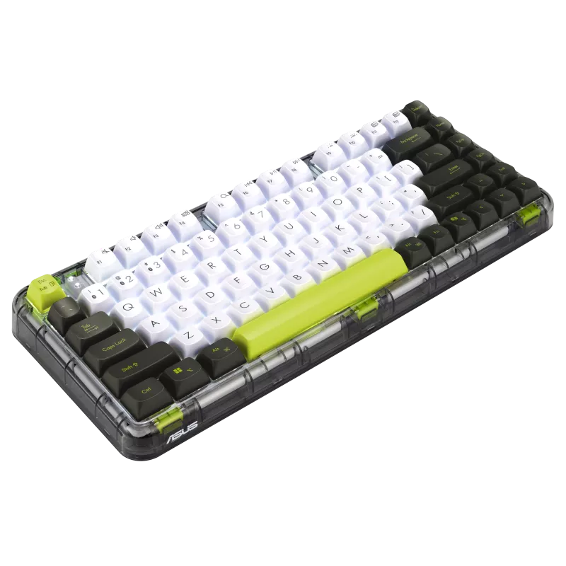 Tastatūra ASUS Jelly75 KD201 Volt Green / Smoke Black Translucent GE (90XB0A10-BKB0S0) - foto 4