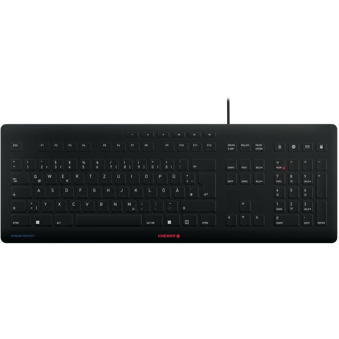 Tastatūra Cherry STREAM PROTECT Black Ge (JK-8502DE-2) - foto 4