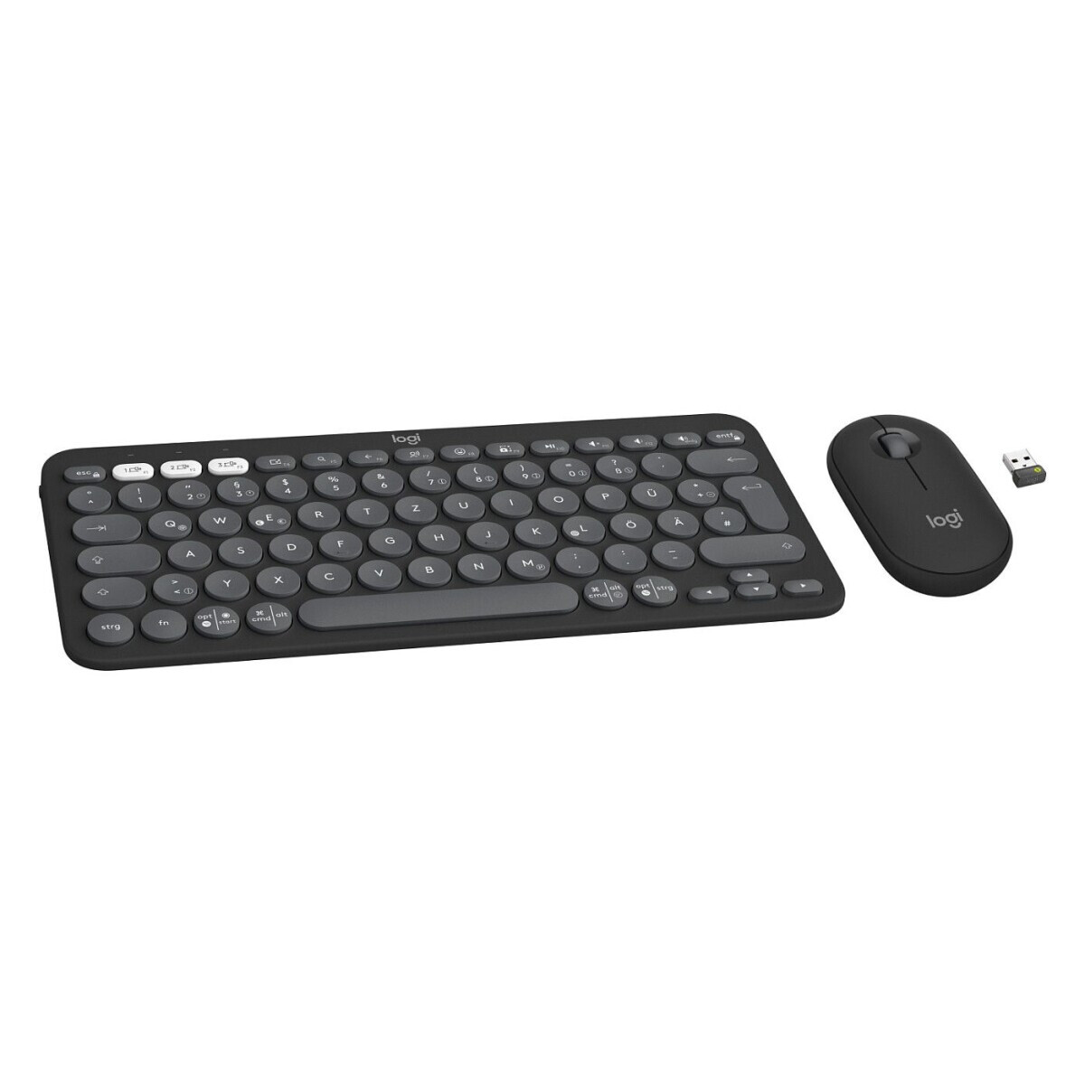 Tastatūra + pele Logitech Pebble 2 Combo Tonal Graphite German (920-012203) - foto 2