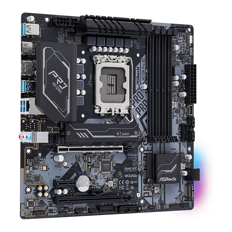 Pamatplate ASRock H670M Pro RS Silver (90-MXBHK0-A0UAYZ) - foto 2