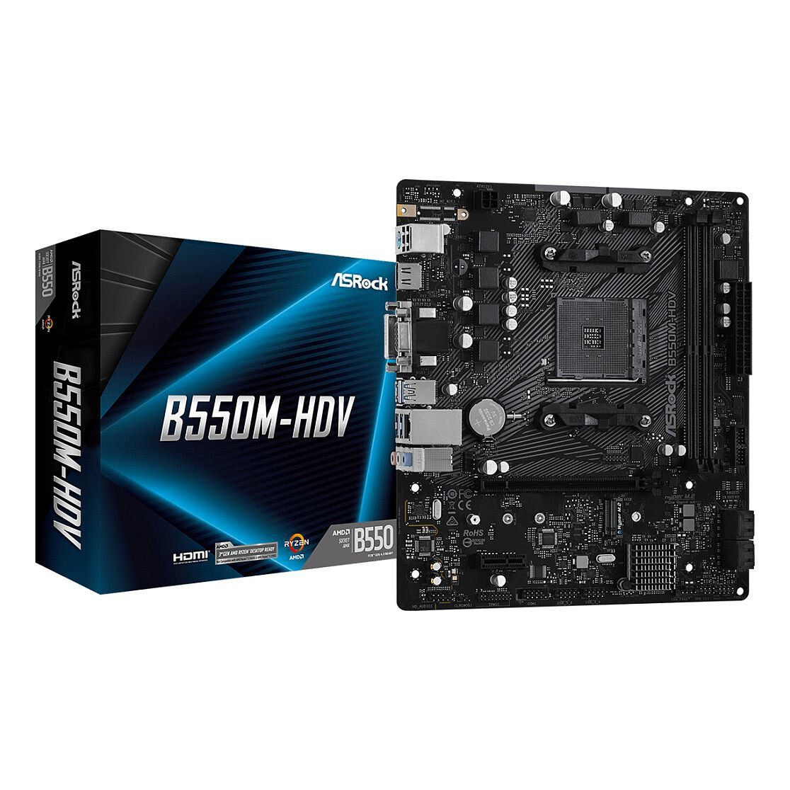 Pamatplate ASRock B550 B550M-HDV Black (90-MXBDJ0-A0UAYZ) - foto 5