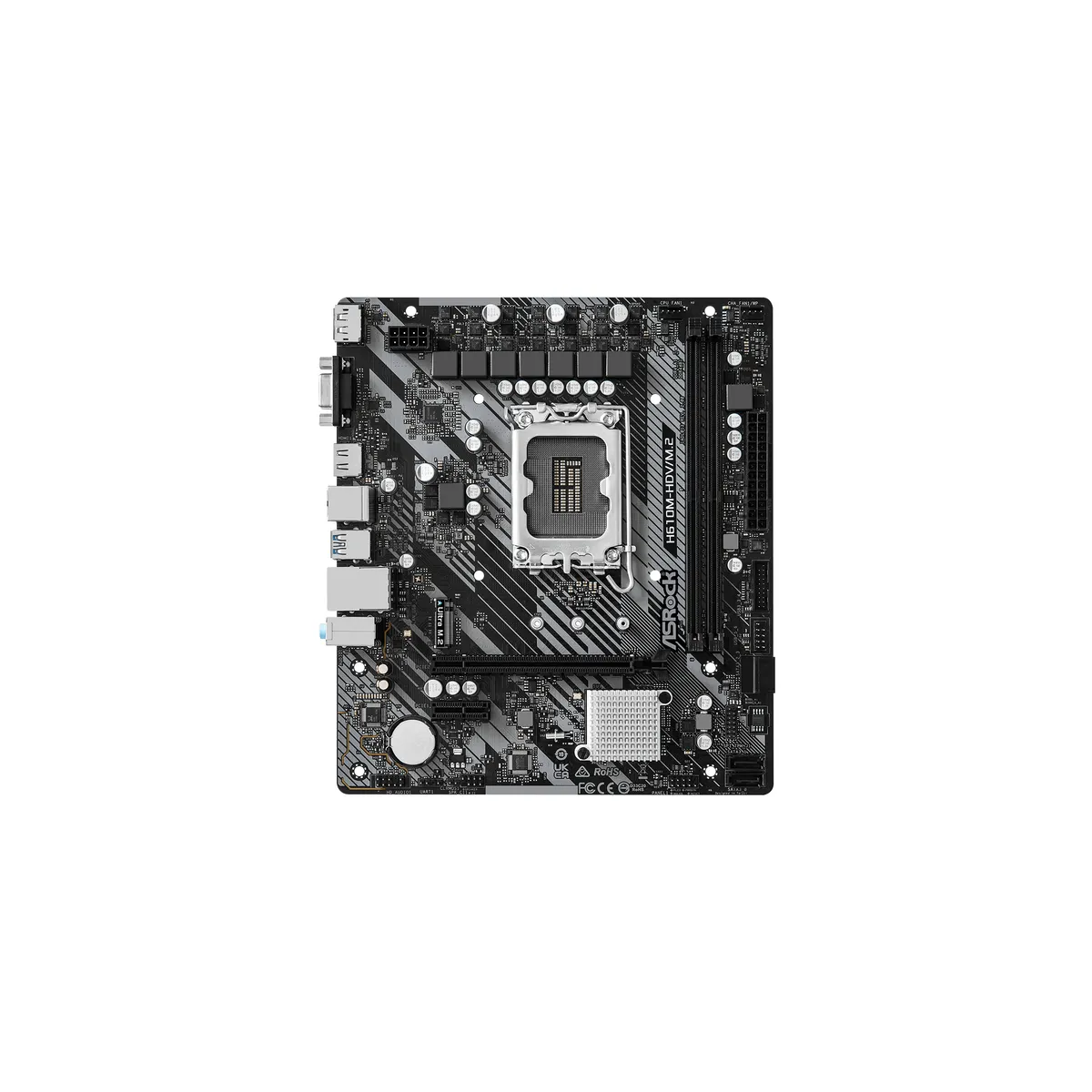 Pamatplate ASRock H610 H610M-HDV/M.2 R2.0 Black (90-MXBJH0-A0UAYZ) - foto 4