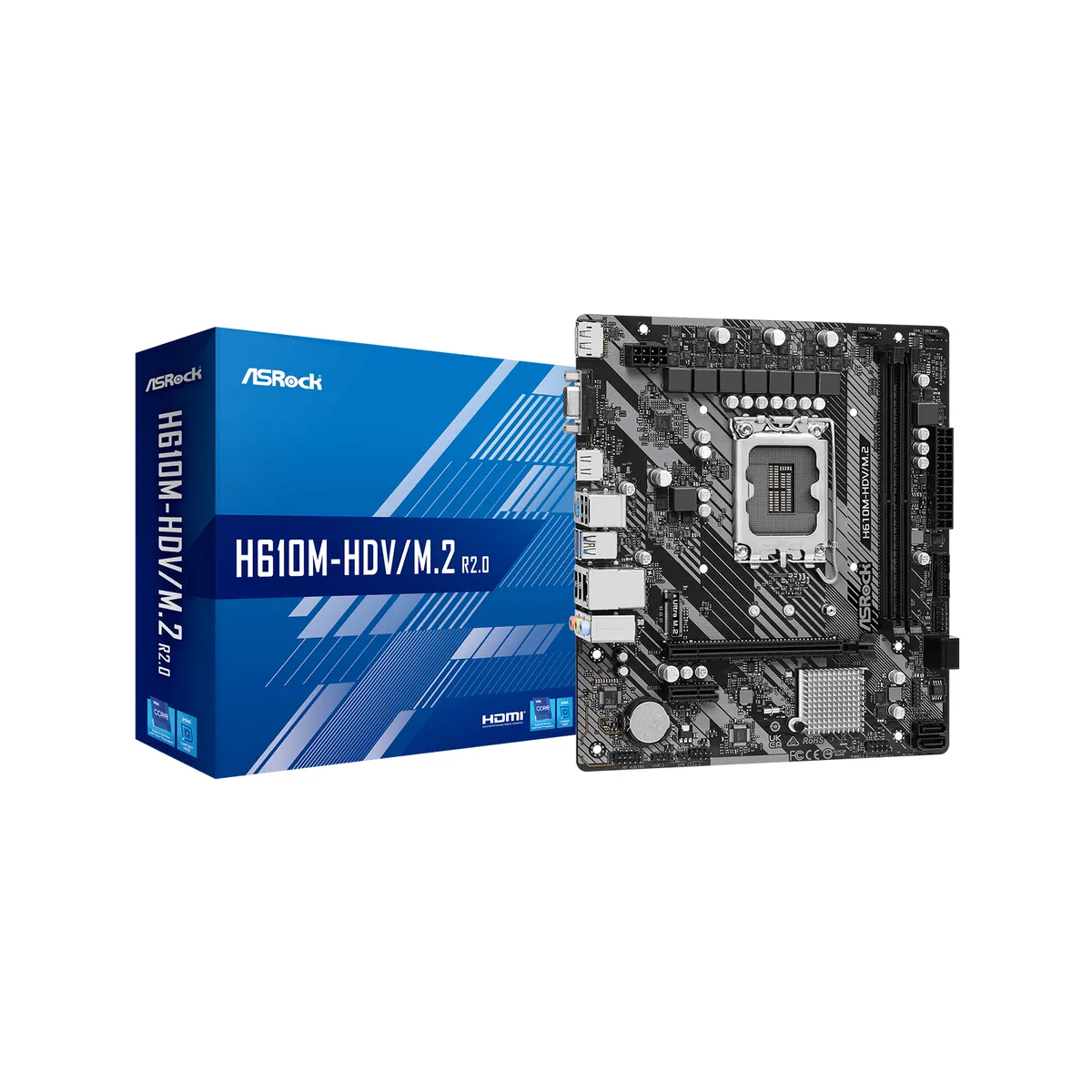 Pamatplate ASRock H610 H610M-HDV/M.2 R2.0 Black (90-MXBJH0-A0UAYZ) - foto 5