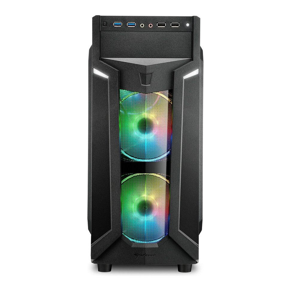Datoru korpuss Sharkoon VG6-W RGB Midi Tower Black (4044951026814) - foto 4