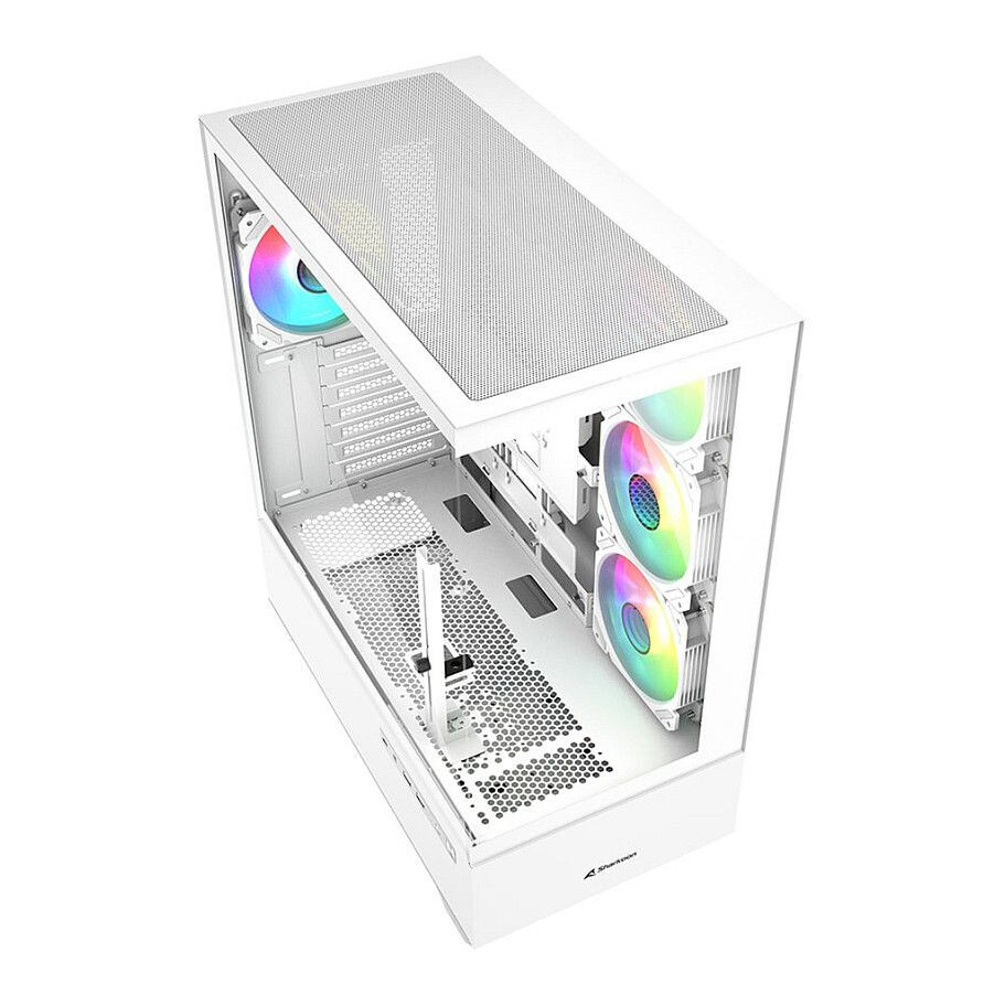 Datoru korpuss Sharkoon AK6 RGB Midi Tower White (4044951041701) - foto 4