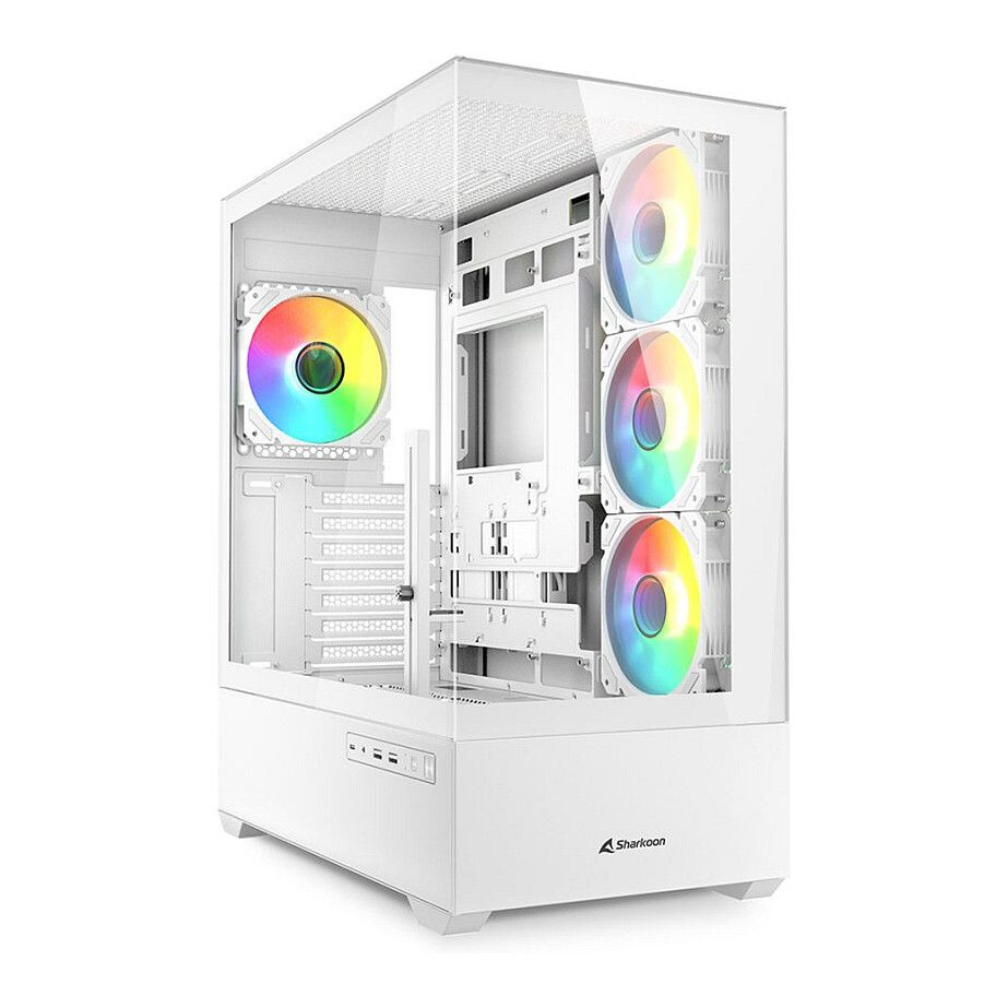 Datoru korpuss Sharkoon AK6 RGB Midi Tower White (4044951041701) - foto 6