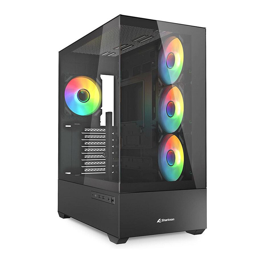 Datoru korpuss Sharkoon AK6 RGB Midi Tower Black (4044951041695)