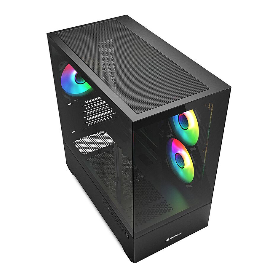 Datoru korpuss Sharkoon MK6 RGB Midi Tower Black (4044951041794) - foto 4