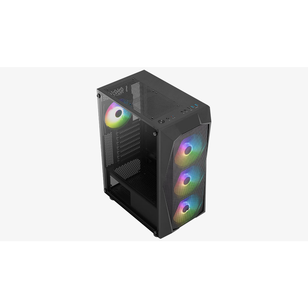 Datoru korpuss AeroCool Falcon-G-BK-V2 ARGB Midi Tower Black (ACCM-PV41143.11) - foto 7