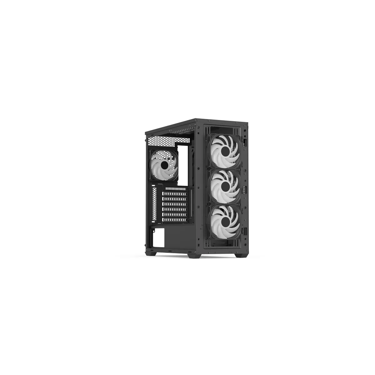 Datoru korpuss AeroCool D501A-G-BK-V2 Midi Tower Black (ACCM-DS01043.11) - foto 4