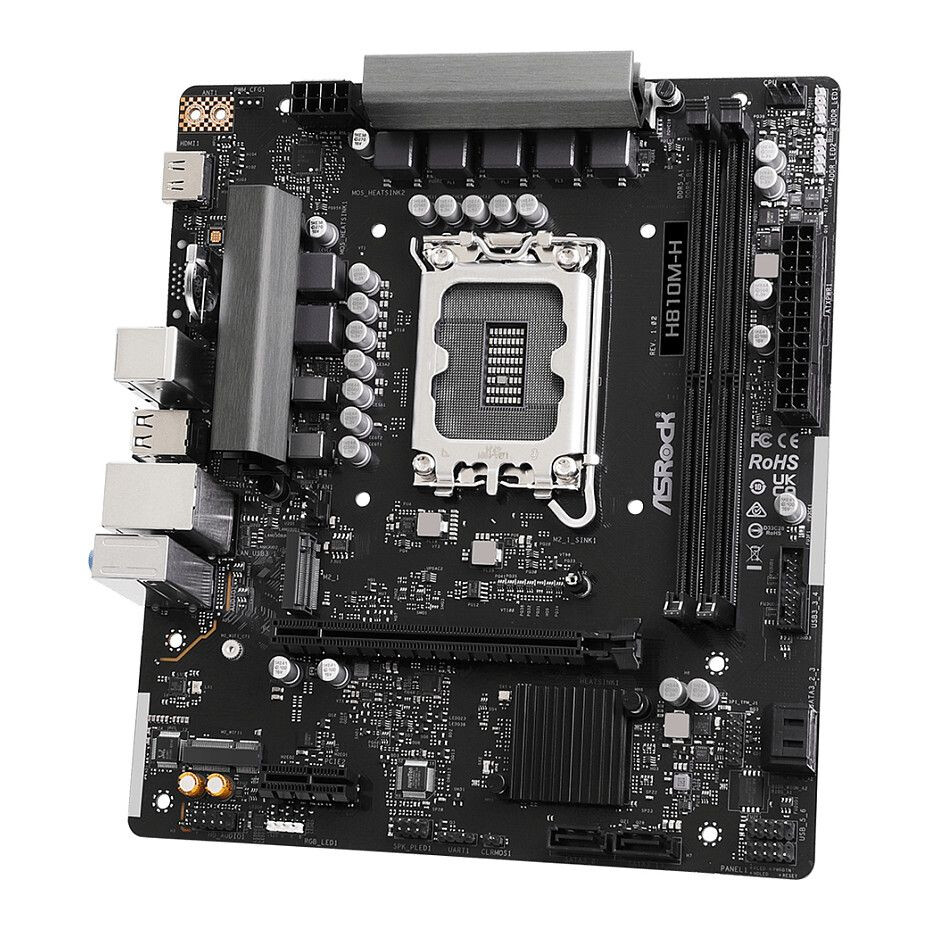 Pamatplate ASROCK H810 H810M-H Black (90-MXBSZ0-A0UAYZ) -  90-MXBSZ0-A0UAYZ - foto 3