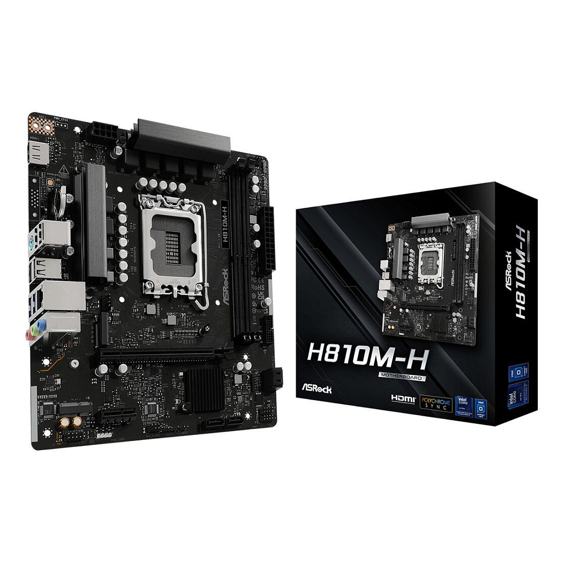 Pamatplate ASROCK H810 H810M-H Black (90-MXBSZ0-A0UAYZ) -  90-MXBSZ0-A0UAYZ - foto 5