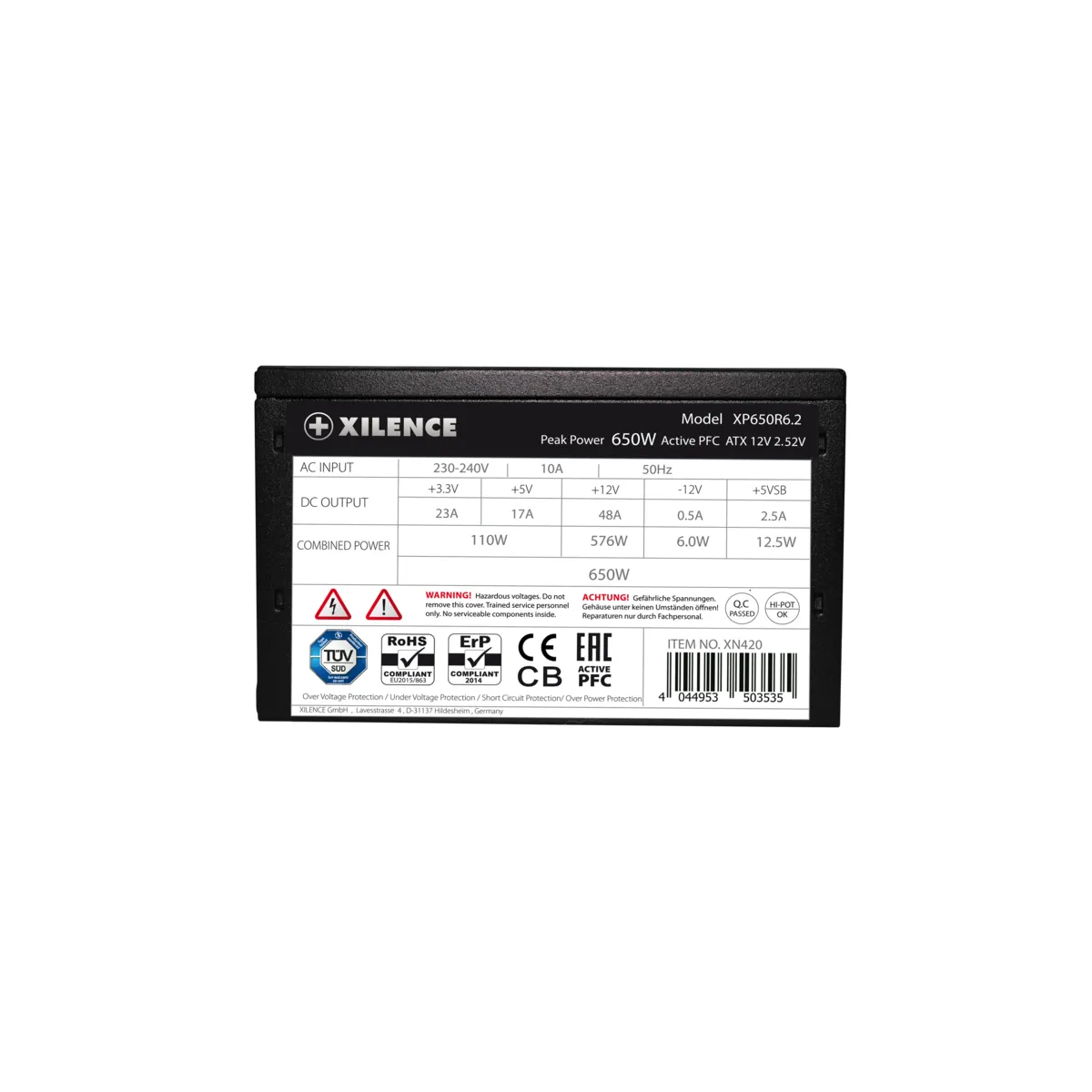 Barošanas bloks Xilence XP650R6.2 650W Black (XN420) - foto 2