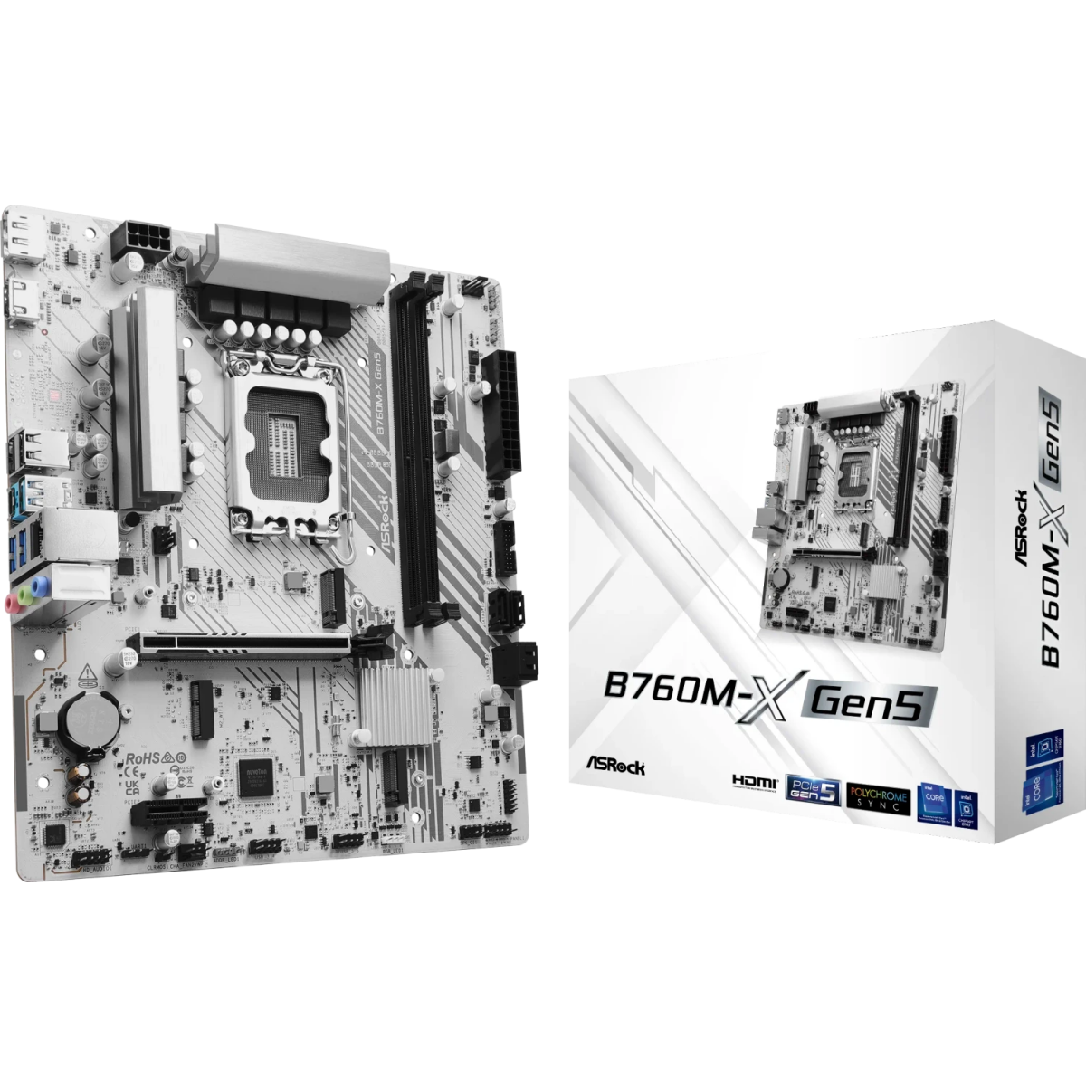 Pamatplate ASRock B760 B760M-X GEN5 Silver (90-MXBTR0-A0UAYZ)