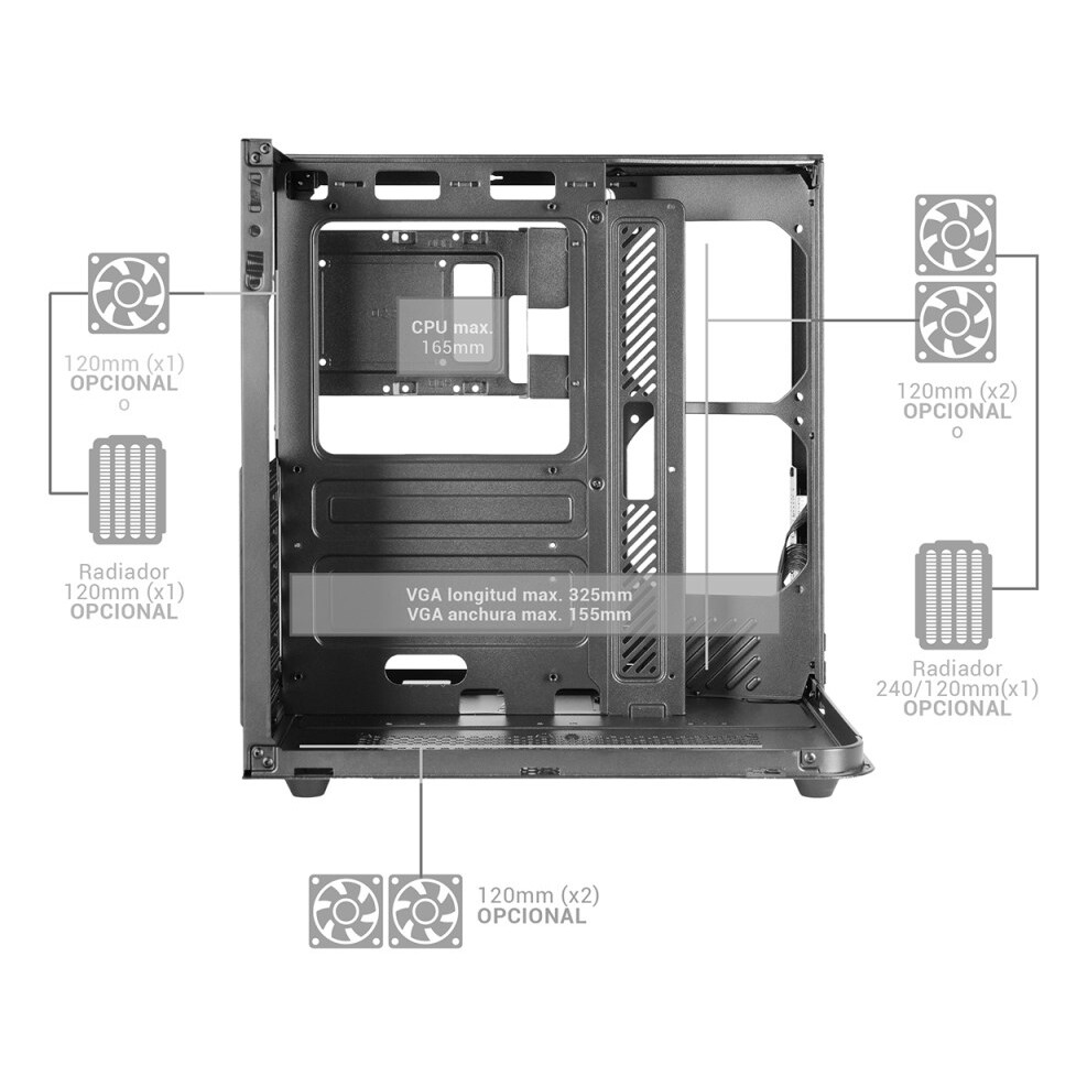 Datoru korpuss Mars Gaming TACMARS-MCINFINIOLITE Midi Tower Black - foto 3