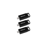USB zibatmiņa PNY Elite USB 3.2 TYPE-C retail 3-Pack 128GB Black (P-FD128X3ELC-GE)