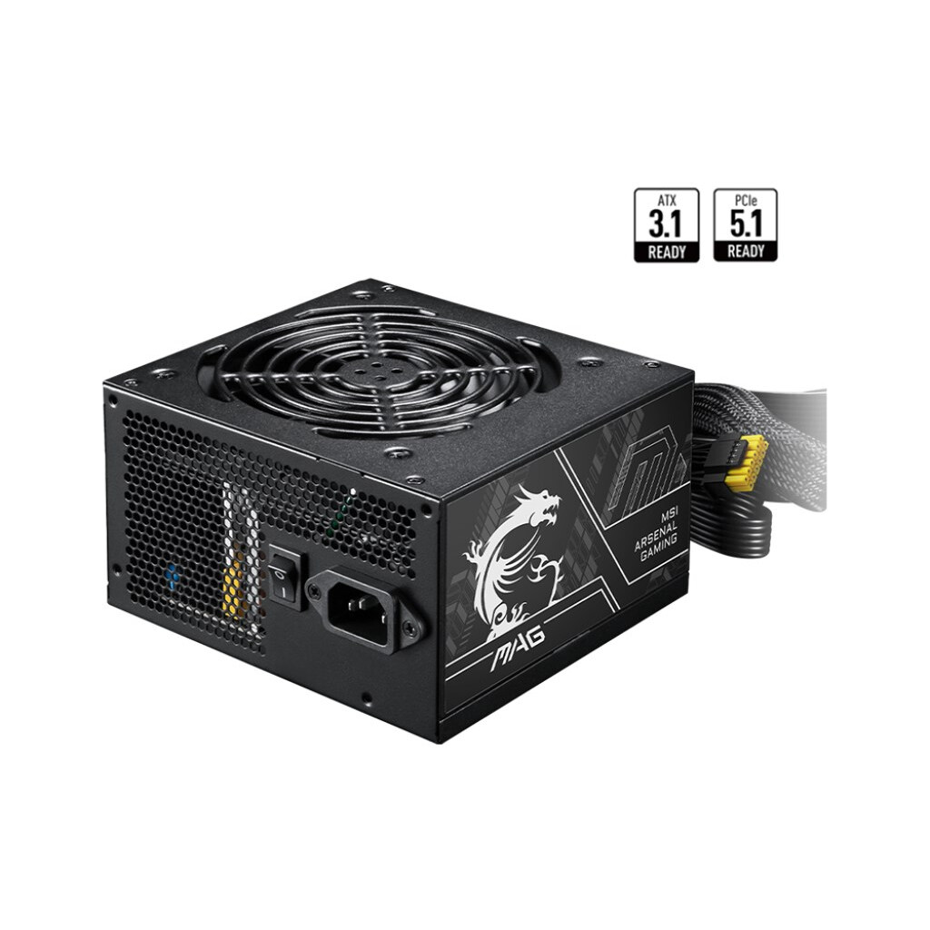 Barošanas bloks MSI MAG A650BN PCIE5 II 650W 20+4 pin ATX Black (306-7ZPSY11-CE0) - foto 2