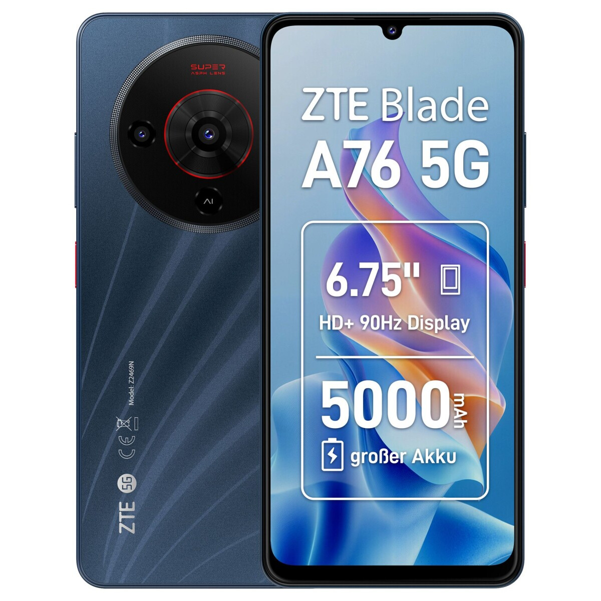 Mobilais tālrunis ZTE BLADE A76 5G 4GB 128GB black (123452601009) - Z2469N