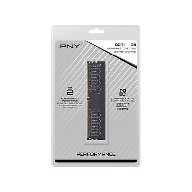 Operatīvā atmiņa PNY Performance 4GB 2666MHz DDR4 CL19 Black (MD4GSD42666)