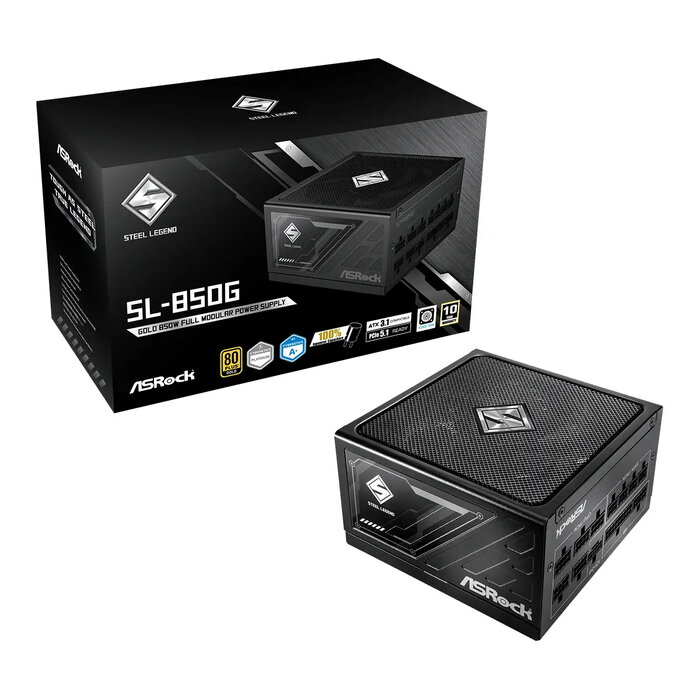 Barošanas bloks ASRock Steel Legend 850W Black (90-UXS085-GFEAAA)