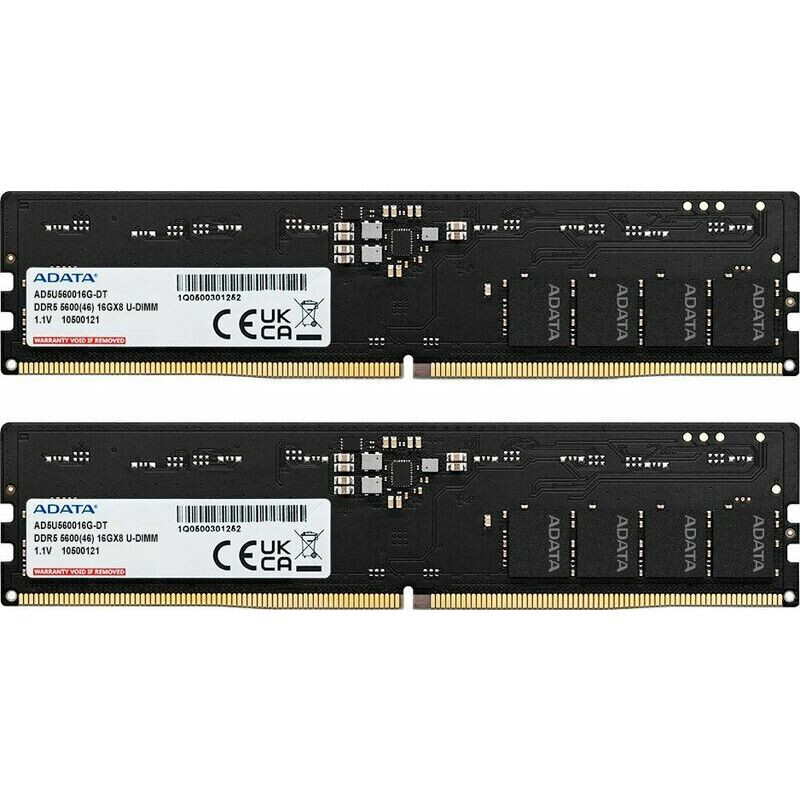 Operatīvā atmiņa Adata 32GB  (2x16 Gb) DDR5 5600MHz Black (AD5U560016G-DT)