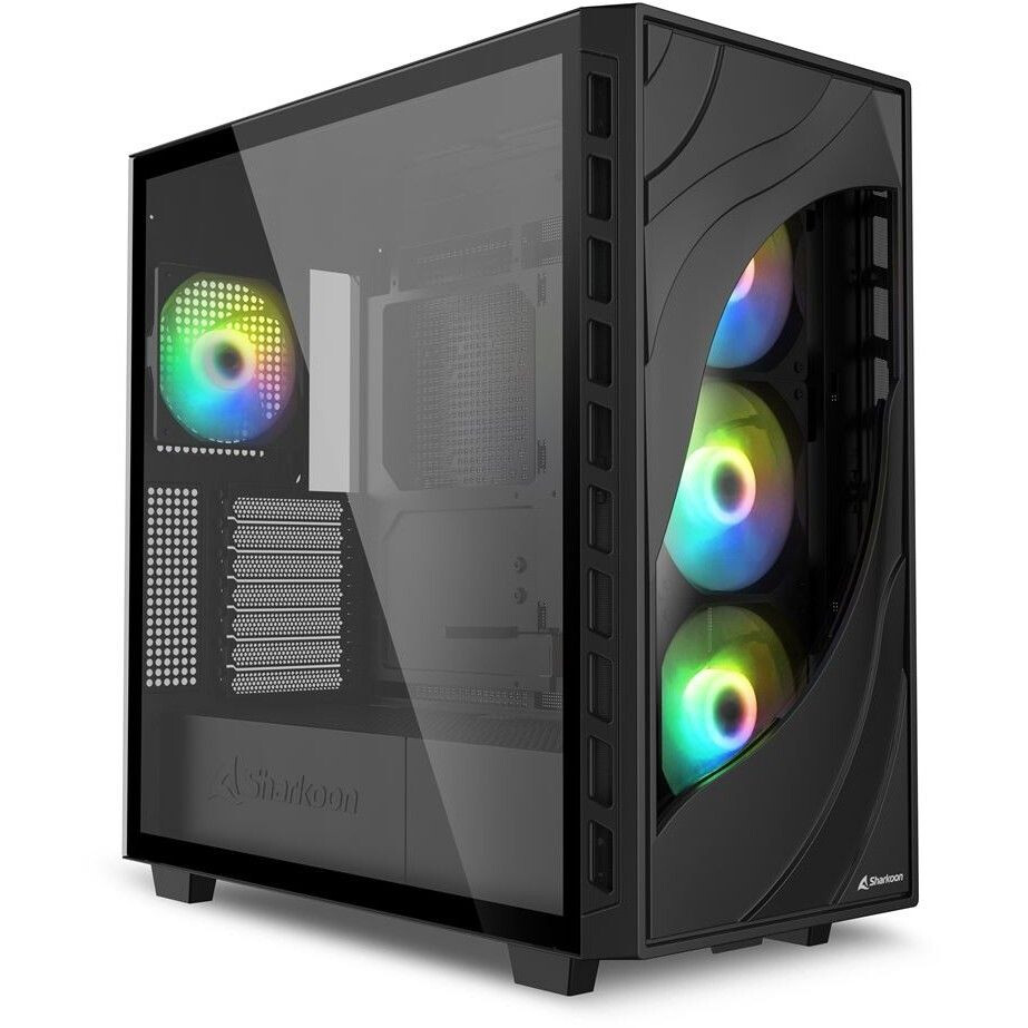 Datoru korpuss Sharkoon Rebel C80G RGB Midi Tower Black - 4044951041152