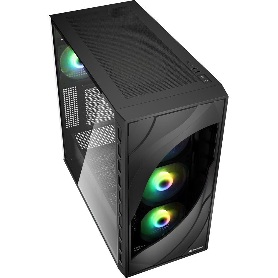Datoru korpuss Sharkoon Rebel C80G RGB Midi Tower Black - 4044951041152 - foto 8