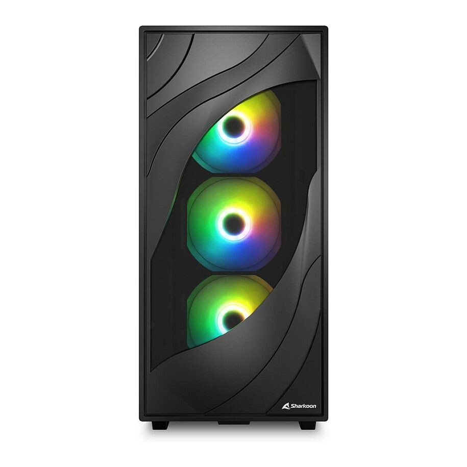 Datoru korpuss Sharkoon Rebel C80G RGB Midi Tower Black - 4044951041152 - foto 9