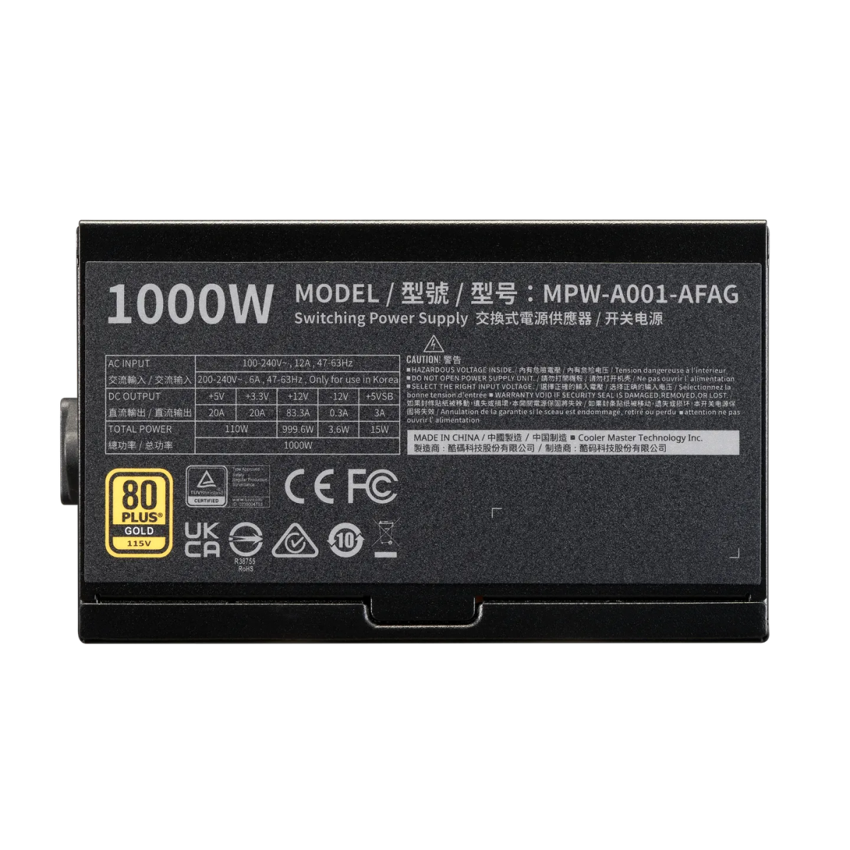 Barošanas bloks Cooler Master Elite Gold 1000W Black (MPW-A001-AFAG-BEU) - foto 3