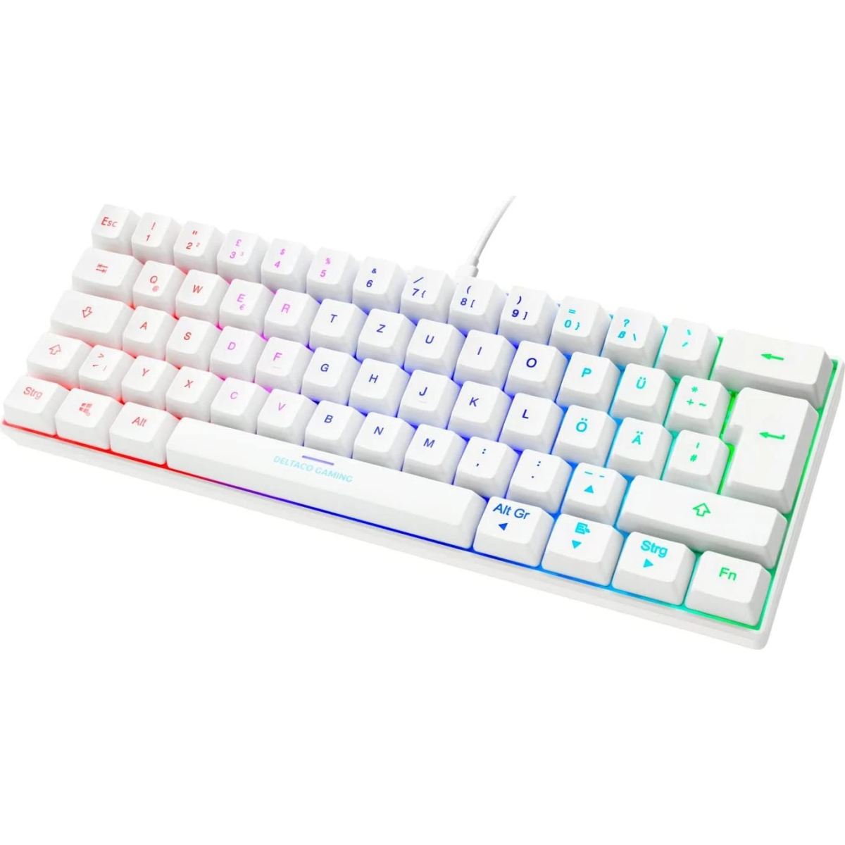 Tastatur Deltaco Gaming Mini white DE (GAM-075-W-DE) - Foto 3