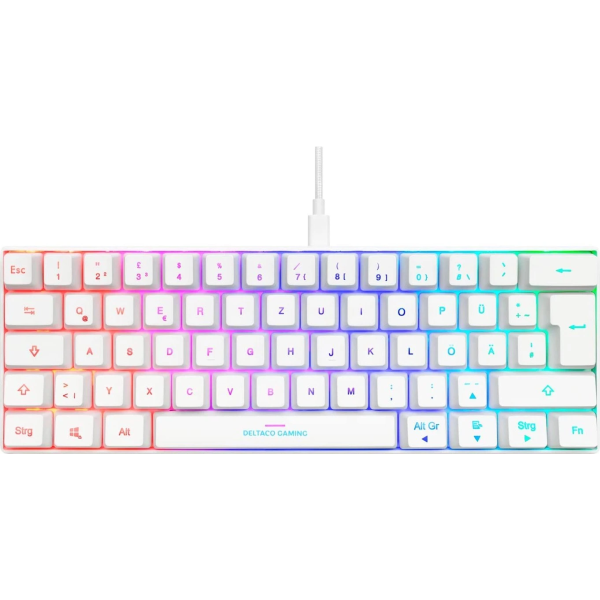Tastatur Deltaco Gaming Mini white DE (GAM-075-W-DE) - Foto 4