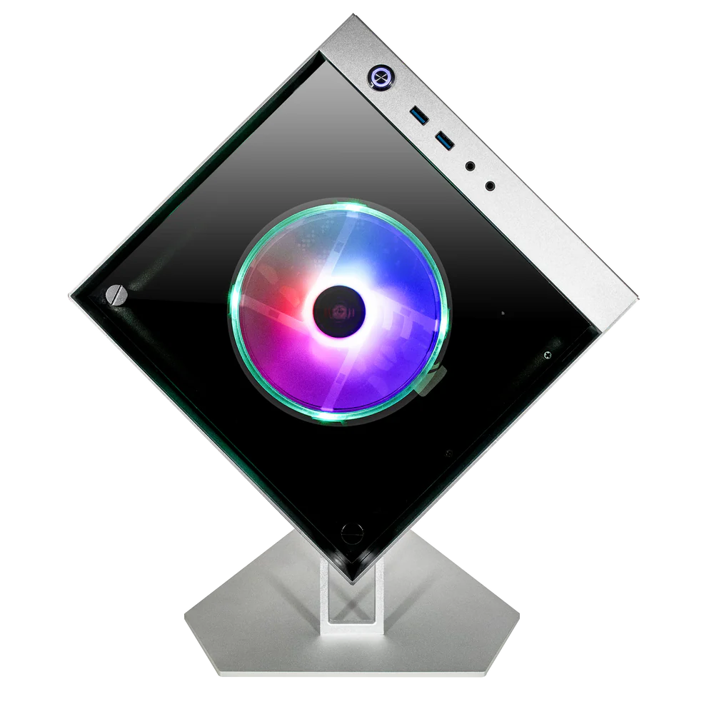 Datoru korpuss Azza Cube Mini RGB Silver (CSAZ-805) - foto 2