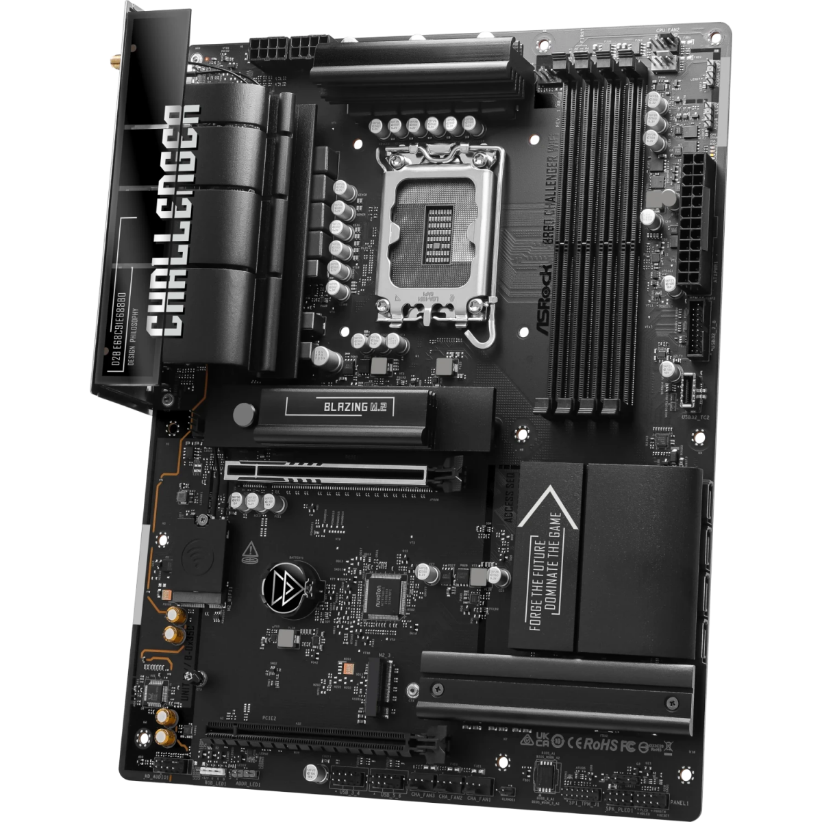 Pamatplate ASRock B860 Challenger WiFi Black (90-MXBUC0-A0UAYZ) - foto 2