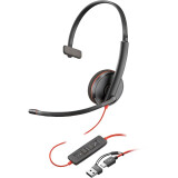 Garnitūra HP Poly Headset Blackwire C3210 Black (8X214AA)