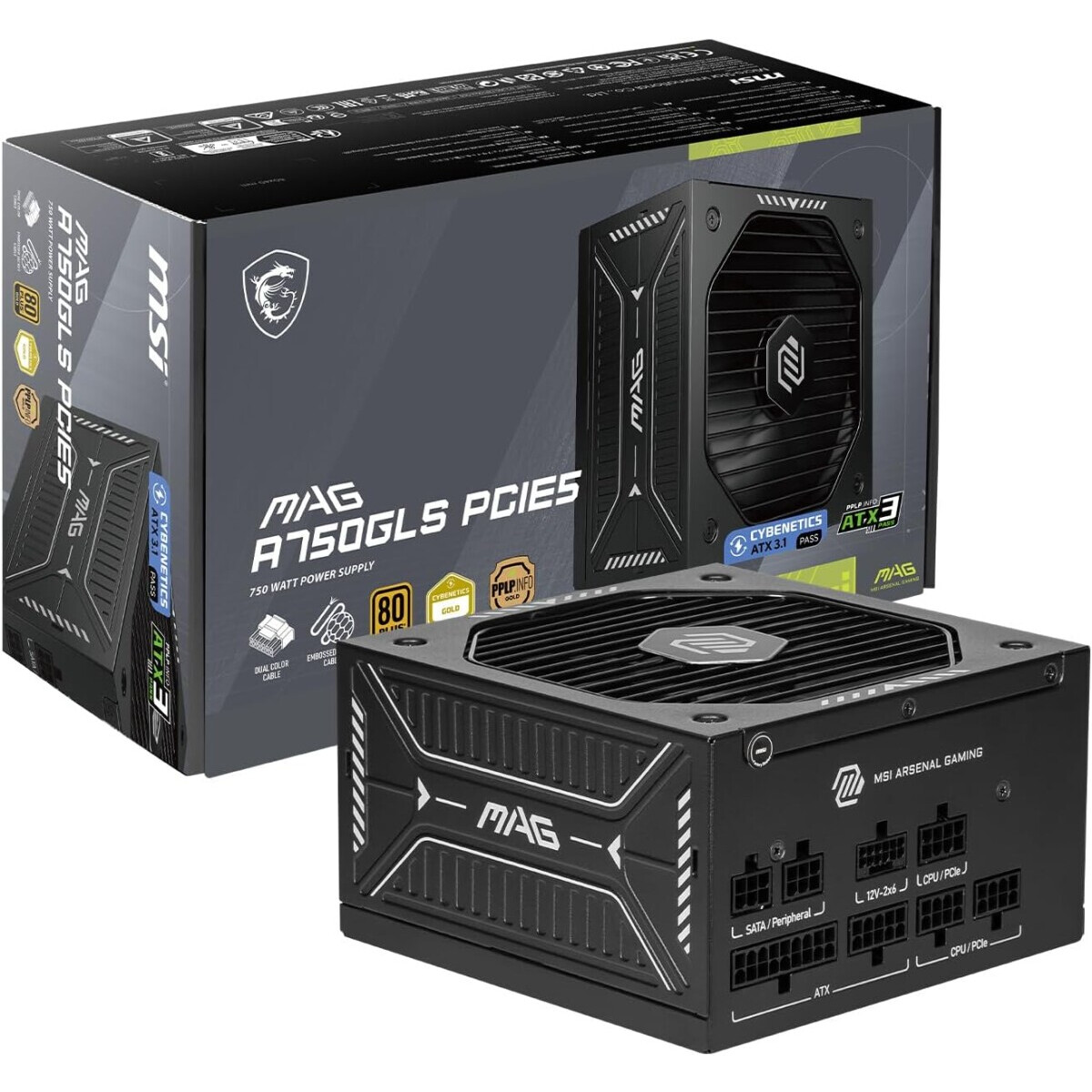 Barošanas bloks MSI MAG A750GLS 750W Black - MAG A750GLS PCIE5