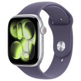 Viedpulkstenis Apple Watch Series 11 46mm Silver Aluminum Case with Purple Fog Sport Band S/M (MFCP4ZR/A)