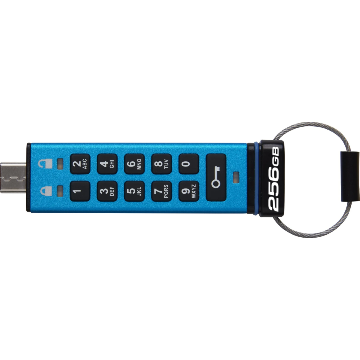 USB zibatmiņa Kingston IronKey Keypad 200C 256GB Blue (IKKP200C/256GB)