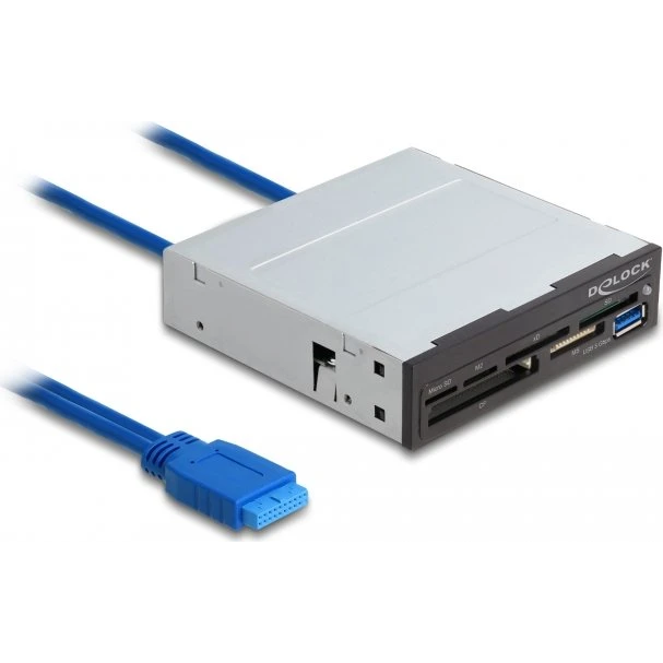 Karšu lasītājs DeLOCK 3.5" 6 Slot + USB-A Multi-Slot USB 3.0 19-Pin Socket (91759) - foto 2