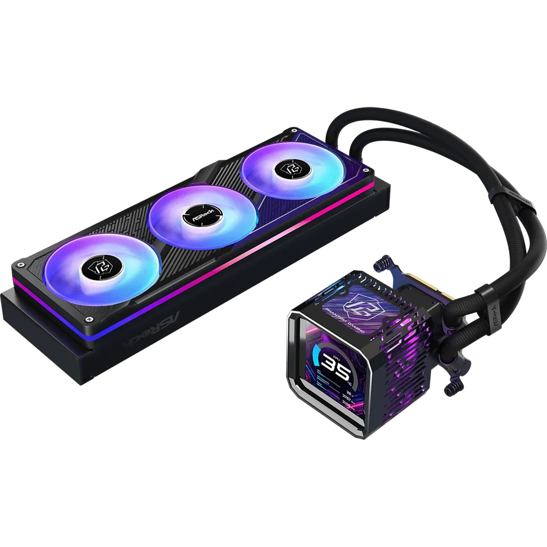 Procesoru dzesētājs ASRock Phantom Gaming 360 LCD Black (90-APGA36-BAAGA5) - foto 6