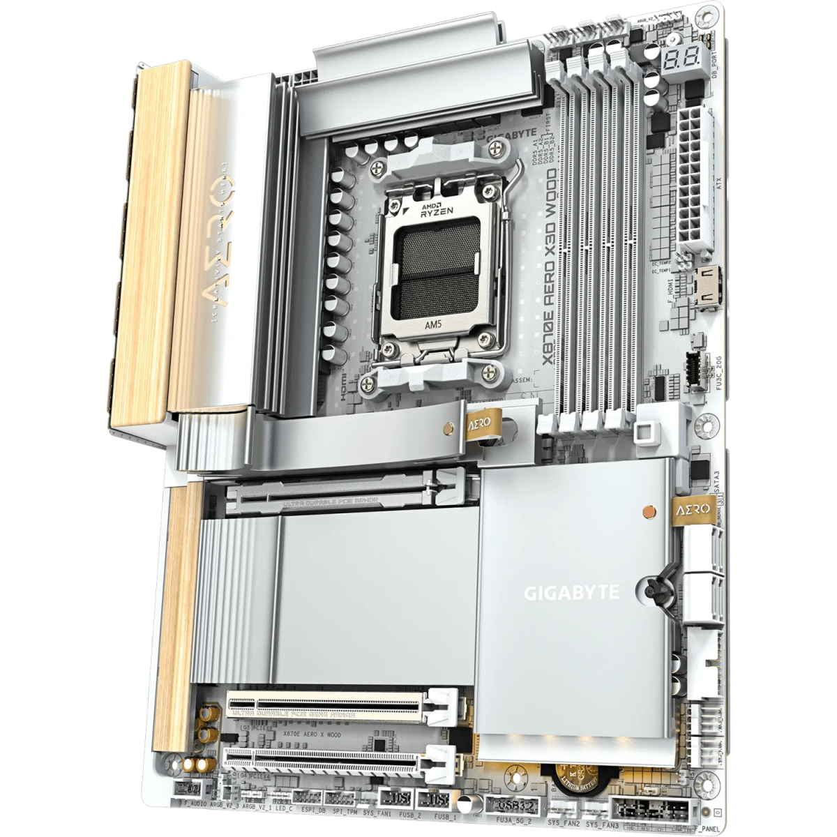 Pamatplate GIGABYTE X870E Aero X3D Wood Silver (X870E AERO X WOOD) - foto 3