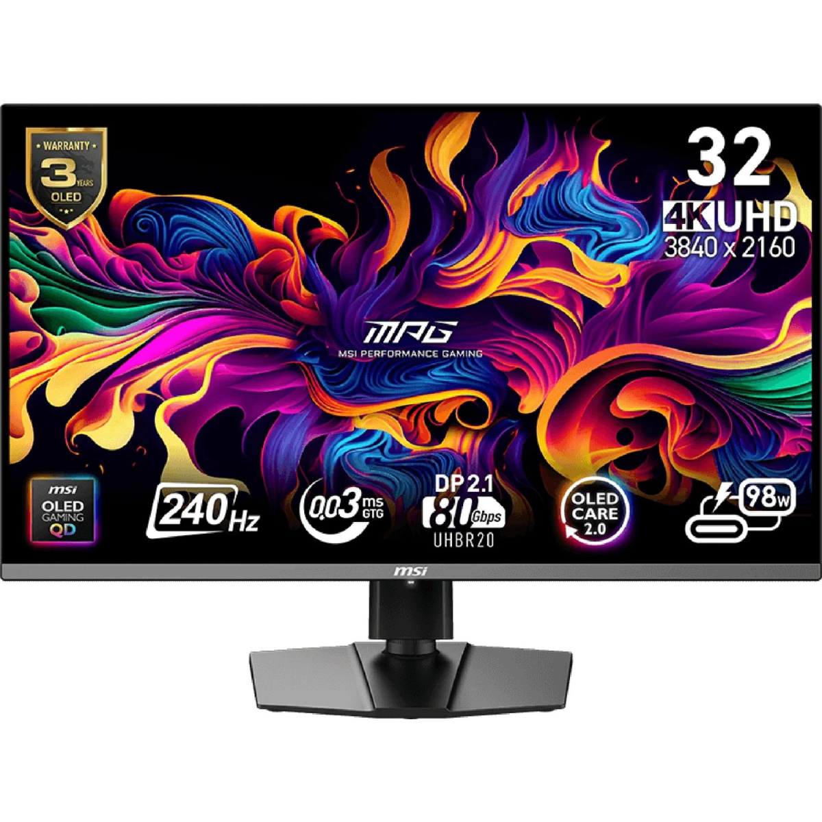 Monitors MSI MPG 322URXDE QD-OLED 31.5" Black (9S6-3DD29A-021) - MPG 322URX QD-OLED